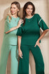 Contrast Trim Textured Knit Half Sleeve Drop Shoulder Drawstring Waist Wide Leg Two Piece Pant Set